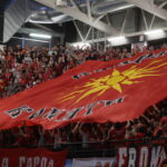 Pierwszy mecz ćwierćfinału LM piłkarzy ręcznych: Vardar Skopje - Vive Tauron Kielce. Wspaniała oprawa gospodarzy / Kamil Król / Radio Kielce