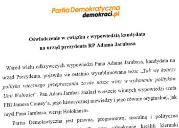 Partia Demokratyczna nie zostawia suchej nitki na Adamie Jarubasie