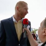 29.05.2015 Kolonia. Impreza otwierająca Final Four Ligi Mistrzów. Karol Bielecki w rozmowie z Jakubem Rożkiem / Stanisław Blinstrub / Radio Kielce