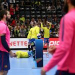 30.05.2015 Final Four. Rozgrzewka przed meczem Vive Tauron Kielce - Barcelona. / Stanisław Blinstrub / Radio Kielce