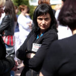 12.5.2015 Czerwona Góra. Pielęgniarki i położne zorganizowały strajk ostrzegawczy. / Stanisław Blinstrub / Radio Kielce