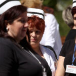 12.5.2015 Czerwona Góra. Pielęgniarki i położne zorganizowały strajk ostrzegawczy. / Stanisław Blinstrub / Radio Kielce