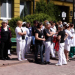 12.5.2015 Czerwona Góra. Pielęgniarki i położne zorganizowały strajk ostrzegawczy. / Stanisław Blinstrub / Radio Kielce