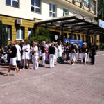 12.5.2015 Czerwona Góra. Pielęgniarki i położne zorganizowały strajk ostrzegawczy. / Stanisław Blinstrub / Radio Kielce