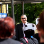 12.5.2015 Czerwona Góra. Pielęgniarki i położne zorganizowały strajk ostrzegawczy. / Stanisław Blinstrub / Radio Kielce