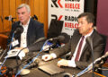 10.5.2015 Kielce. W Studiu Wyborczym Radia Kielce spotkali się politolodzy Agnieszka Zaremba i Witold Sokała, oraz politycy Marzena Okła-Drewnowicz, Jan Cedzyński i Andrzej Bętkowski. / Wojciech Habdas / Radio Kielce