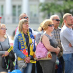 31.5.2015 Kielce. Na Rynku kibice dopingowali zawodników Viva Tauronu Kielce. / Wojciech Habdas / Radio Kielce