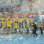 21.5.2015 Płock. Piłkarze ręczni Vive Tauronu Kielce po raz dwunasty w historii zdobyli tytuł mistrzów Polski. / Wojciech Habdas / Radio Kielce