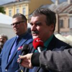 28.05.2015 Kielce. Rynek. Pożegnanie zawodników Vive Tauron Kielce przed Final Four Ligi Mistrzów - Wojciech Lubawski / Stanisław Blinstrub / Radio Kielce