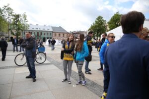 28.05.2015 Kielce. Rynek. Pożegnanie zawodników Vive Tauron Kielce przed Final Four Ligi Mistrzów / Stanisław Blinstrub / Radio Kielce