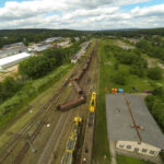 25.6.2015 Zagnańsk. W nocy w Zagnańsk wykoleił się podciąg towarowy. / Wojciech Habdas / Radio Kielce