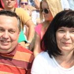 Pierwszy mecz barażowy o awans do II ligi: Radomiak Radom - Wisła Sandomierz. Jakub Rożek z Radia Kielce pojedynek oglądał w towarzystwie żony Renaty / Kamil Król / Radio Kielce