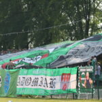 Pierwszy mecz barażowy o awans do II ligi: Radomiak Radom - Wisła Sandomierz. Oprawa w sektorze gospodarzy / Kamil Król / Radio Kielce