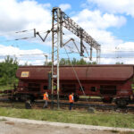 25.6.2015 Zagnańsk. W nocy w Zagnańsk wykoleił się podciąg towarowy. / Wojciech Habdas / Radio Kielce