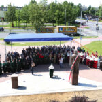 3.6.2015 Kielce. Jubileusz 50-lecia Politechniki Świętokrzyskiej. Uroczyste posiedzenie senatu uczelni połączone z odsłonięciem posągu Stanisława Staszica. / Wojciech Habdas / Radio Kielce