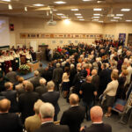 3.6.2015 Kielce. Jubileusz 50-lecia Politechniki Świętokrzyskiej. Uroczyste posiedzenie senatu uczelni połączone z przekazaniem przez władze Kielc nowego sztandaru Politechniki Świętokrzyskiej / Wojciech Habdas / Radio Kielce