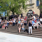 3.6.2015 Kielce. Uroczysta przysięga elewów przed Pałacem Biskupim / Wojciech Habdas / Radio Kielce