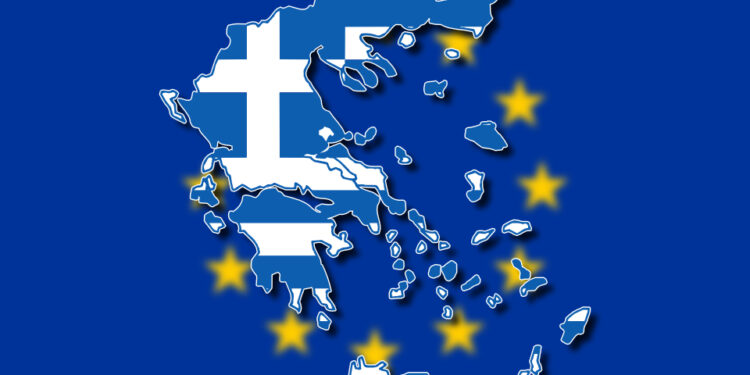 07.07.2015 Grecja. Unia Europejska flaga / Stanisław Blinstrub / Radio Kielce