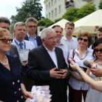 06.07.2015. Konferencja PiS na placu Artystów / Kamil Król / Radio Kielce