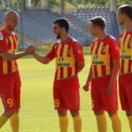 07.07.2015. Prezentacja Korony Kielce przed sezonem. Pierwszy z lewej: Przemysław Trytko / Kamil Król / Radio Kielce