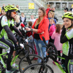 10.7.2015 Kielce. Na Kadzielni powstaje spot promujący Trasy rowerowe w Polsce Wschodniej Green Velo / Wojciech Habdas / Radio Kielce