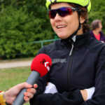 10.7.2015 Kielce. Na Kadzielni powstaje spot promujący Trasy rowerowe w Polsce Wschodniej Green Velo. Joanna Jabłczyńska / Wojciech Habdas / Radio Kielce