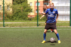 22.7.2015 Kielce. Wakacje z futbolem. Mecz Szybcy i wściekli - Hebany / Wojciech Habdas / Radio Kielce