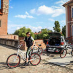 29.7.2015 Lidzbark Warmiński. Z lokalną grupą rowerzystów wybraliśmy się na wycieczkę fragmentem szlaku Green Velo prowadzącym do Stoczka Klasztornego. / Wojciech Habdas / Radio Kielce