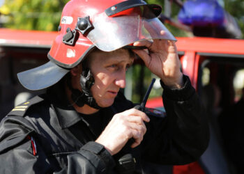 Manewry służb ratowniczych w Kieleckim Centrum Kultury / Wojciech Habdas / Radio Kielce