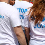 7.7.2015 Kielce. Konferencja SLD na pl. Artystów. na zdjęciu Andrzej Szejna, Joanna Grzela, Paweł Ramiączek / Wojciech Habdas / Radio Kielce