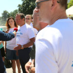 7.7.2015 Kielce. Konferencja SLD na pl. Artystów. na zdjęciu Andrzej Szejna, Joanna Grzela, Paweł Ramiączek / Wojciech Habdas / Radio Kielce