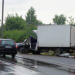 08.07.2015 Kielce. Zderzenie ciężarówek na ulicy Warszawskiej / Stanisław Blinstrub / Radio Kielce