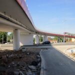 27.08.2015. Próba obciążeniowa estakady nad skrzyżowaniem ulic Grunwaldzkiej i Piekoszowskiej w Kielcach / Robert Felczak / Radio Kielce