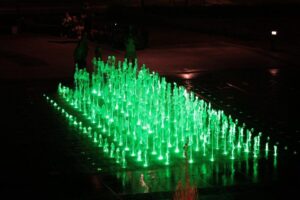 20.08.2015. Green Velo. Multimedialna fontanna w Rzeszowie / Robert Felczak / Radio Kielce