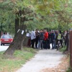 08.09.2015 Kielce. Piekoszowska. Happening przeciwko wycinaniu drzew i planowanej ścieżce rowerowej / Stanisław Blinstrub / Radio Kielce