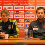 08.09.2015. Towarzyski mecz reprezentacji U-21 Polska-Szwecja. Konferencja prasowa. Trenerzy obu drużyn / Kamil Król / Radio Kielce