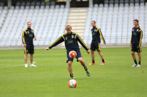 7.9.2015 Kielce. Trening młodzieżowej reprezentacji Szwecji przed meczem z Polską. / Wojciech Habdas / Radio Kielce