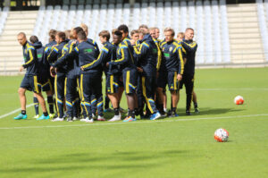 7.9.2015 Kielce. Trening młodzieżowej reprezentacji Szwecji przed meczem z Polską. / Wojciech Habdas / Radio Kielce