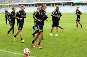 7.9.2015 Kielce. Trening młodzieżowej reprezentacji Szwecji przed meczem z Polską. / Wojciech Habdas / Radio Kielce