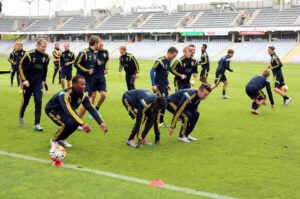 7.9.2015 Kielce. Trening młodzieżowej reprezentacji Szwecji przed meczem z Polską. / Wojciech Habdas / Radio Kielce