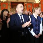 25.10.2015 Kielce. WDK. Ogłoszenie wyników wyborów w sztabie PO. Grzegorz Schetyna / Stanisław Blinstrub / Radio Kielce