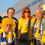 24.10.2015. Vardar Skopje - Vive Tauron Kielce. . Kibice z Kielc / Krzysztof Bujnowicz / Radio Kielce