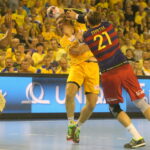 17.10.2015. Mecz 5. kolejki Ligi Mistrzów piłkarzy ręcznych: Vive Tauron Kielce - FC Barcelona / Kamil Król / Radio Kielce