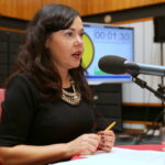 19.10.2015. Debata wyborcza. Małgorzata Pirosz - Radio Kielce / Kamil Król / Radio Kielce