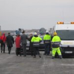 14.10.2015. Minister infrastruktury i rozwoju Maria Wasiak oraz minister spraw zagranicznych Grzegorz Schetyna wizytowali budowę trasy S7 / Robert Felczak / Radio Kielce