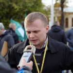 11.10.2015 Kielce. Marsz przeciwko Islamowi. Organizator marszu / Stanisław Blinstrub / Radio Kielce