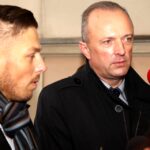 Konferencja pod kieleckim Ratuszem. Małgorzata Marenin, Marcin Chłodnicki, Krzysztof Adamczyk / Stanisław Blinstrub / Radio Kielce