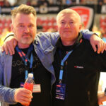 15.11.2015. 7. kolejka Ligi Mistrzów: KIF Kolding - Vive Tauron Kielce. Marek Cender (z lewej) i Krzysztof Bujnowicz / Kamil Król / Radio Kielce