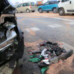 23.11.2015. Karambol na skrzyżowaniu ulic Olszewskiego i Łódzkiej w Kielcach / Kamil Król / Radio Kielce