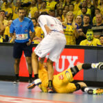 28.11.2015 Kielce. VTK - Vardar. Druga połowa meczu. Karol Bielecki nie tracił piłek / Stanisław Blinstrub / Radio Kielce